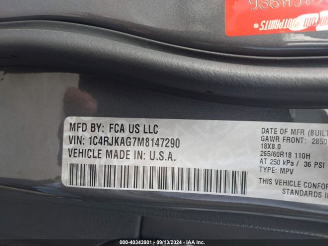 1C4RJKAG7M8147290 Jeep Grand Cherokee L Laredo 4x4