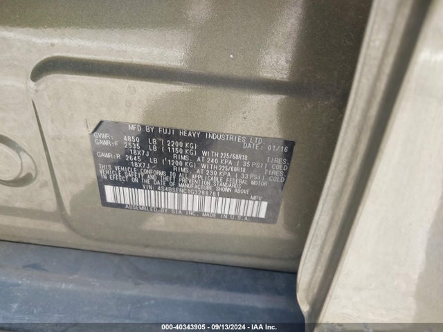 4S4BSENC1G3288781 Subaru Outback 3.6r Limited