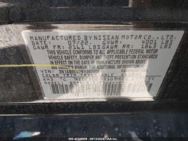 2022 NISSAN SENTRA 3N1AB8CV2NY287006 Photo 8