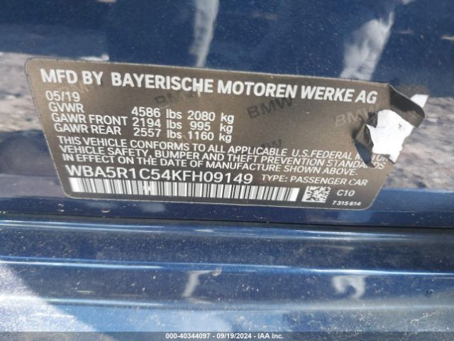 WBA5R1C54KFH09149 BMW 330I
