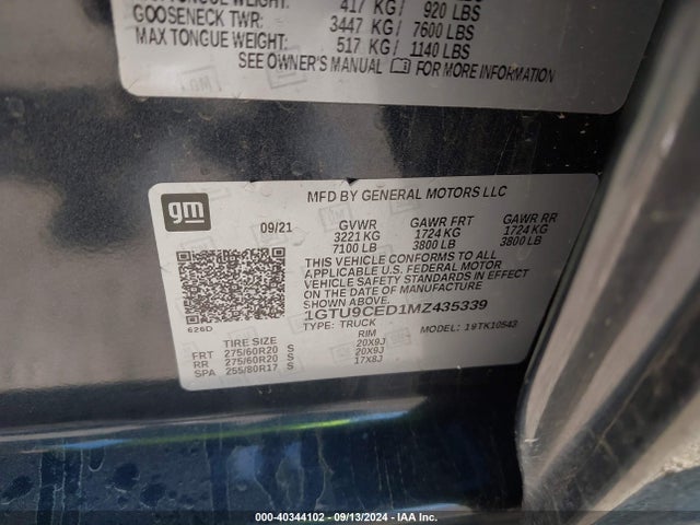 GMC Sierra 1500 4wd  Short Box Elevation 2021 1GTU9CED1MZ435339 Image 9