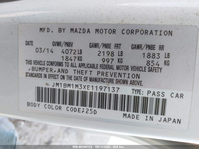 JM1BM1M3XE1197137 Mazda Mazda3 S Grand Touring