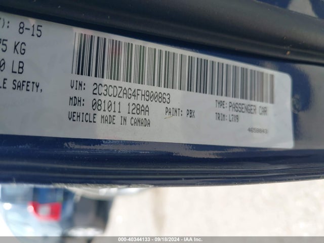 Dodge Challenger Sxt 2015 2C3CDZAG4FH900863 Image 9