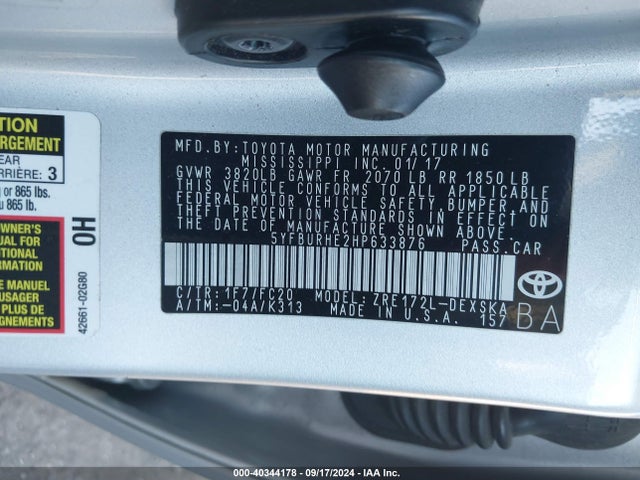 Toyota Corolla Se Special Edition 2017 5YFBURHE2HP633876 Image 9