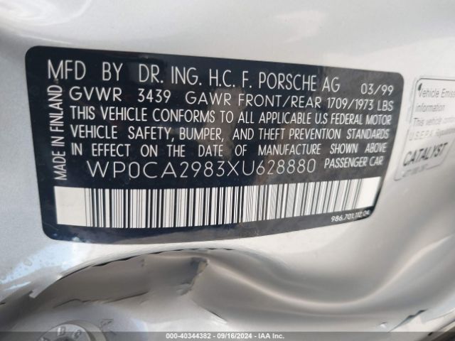 1999 PORSCHE BOXSTER WP0CA2983XU628880 Photo 8