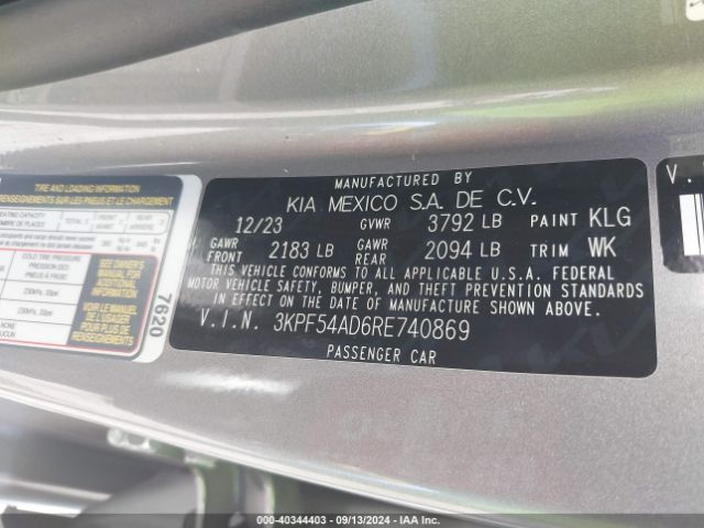 3KPF54AD6RE740869 KIA Forte Gt-line