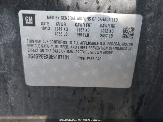 2G4GP5EX0E9187181 Buick Regal Turbo Premium I