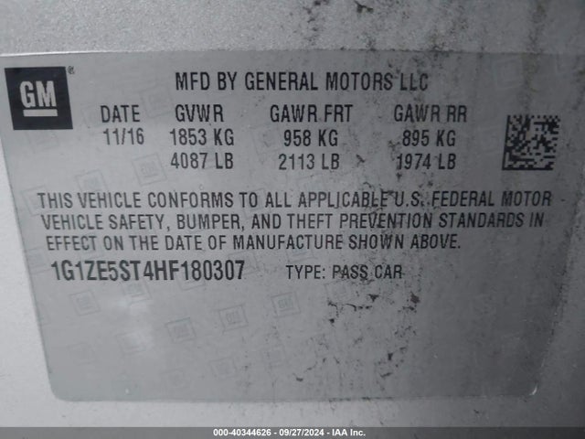Chevrolet MALIBU 1LT 2017 1G1ZE5ST4HF180307 Image 9