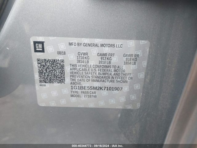1G1BE5SM2K7101907 Chevrolet CRUZE LT