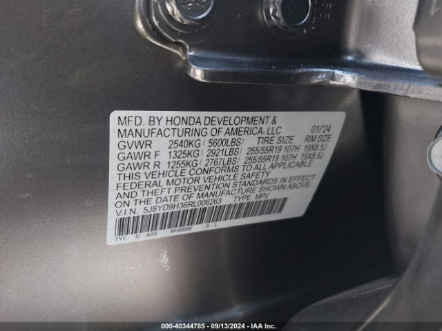 5J8YD9H36RL006263 Acura Mdx Standard