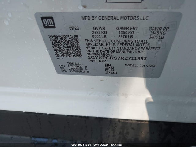 1GYKPCRS7RZ711983 Cadillac Xt6 Fwd Premium Luxury