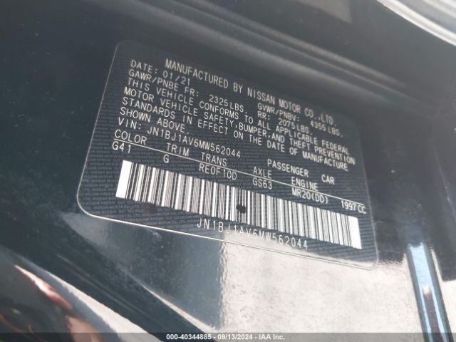 JN1BJ1AV6MW562044 Nissan Rogue Sport S Fwd Xtronic Cvt