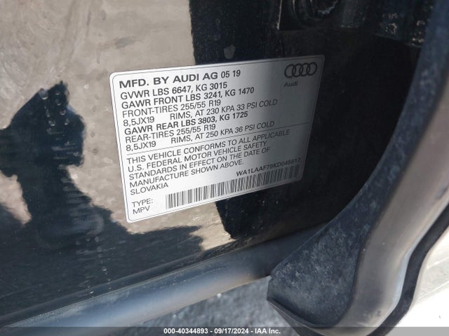 WA1LAAF79KD045917 Audi Q7 55 Premium/55 Se Premium
