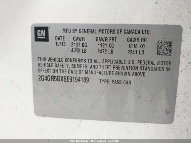 2G4GR5GX8E9194189 Buick Regal Turbo Premium Ii