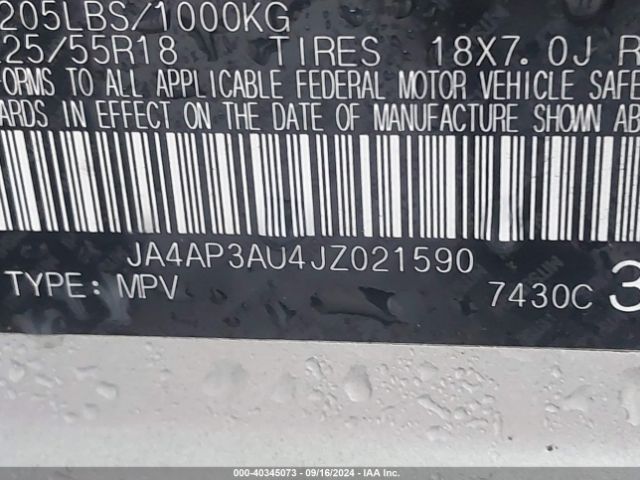 JA4AP3AU4JZ021590 Mitsubishi Outlander Sport 2.0 Le