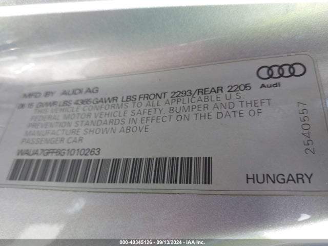 WAUA7GFF6G1010263 Audi A3 1.8t Premium