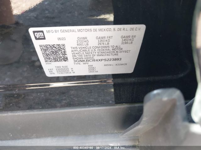 3GNKBCR4XPS223893 Chevrolet Blazer Fwd 2lt