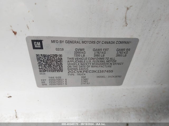 Chevrolet Silverado 1500 Ld Lt 2019 2GCVKPEC3K1167455 Image 9