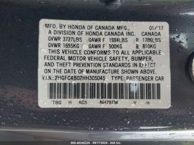 2HGFC4B02HH305045 Honda Civic Lx-p
