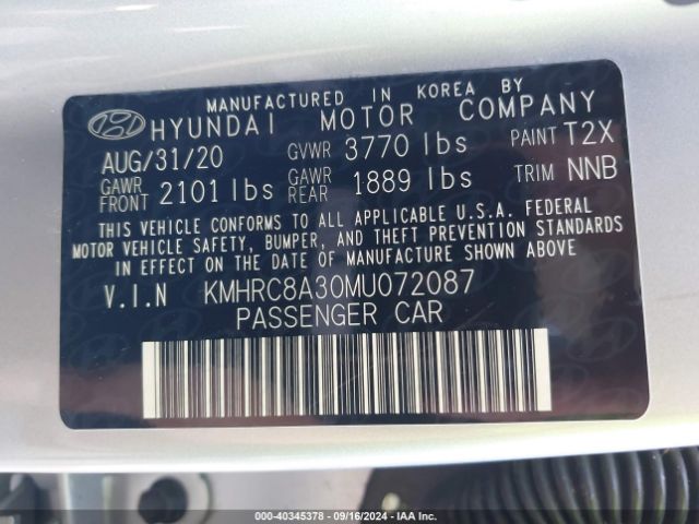 KMHRC8A30MU072087 Hyundai Venue Sel