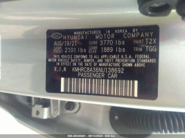 KMHRC8A36NU138692 Hyundai Venue Sel