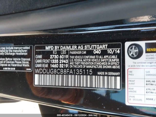 WDDUG8CB8FA135115 Mercedes-Benz S 550