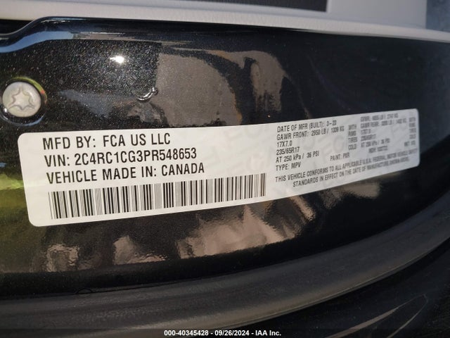 2C4RC1CG3PR548653 Chrysler Voyager Lx