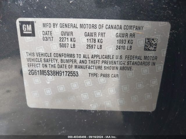 2G61M5S38H9172553 Cadillac XTS LUXURY