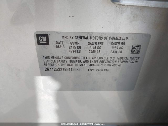 2G1125S37E9119639 Chevrolet Impala 2lt