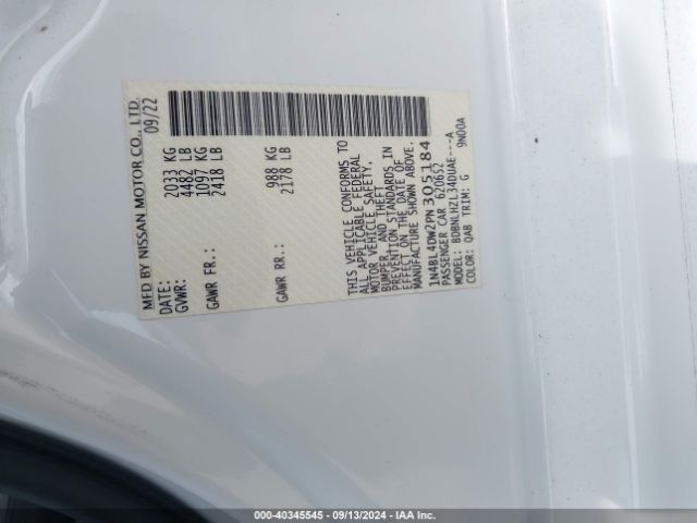 1N4BL4DW2PN305184 Nissan Altima Sv Intelligent Awd