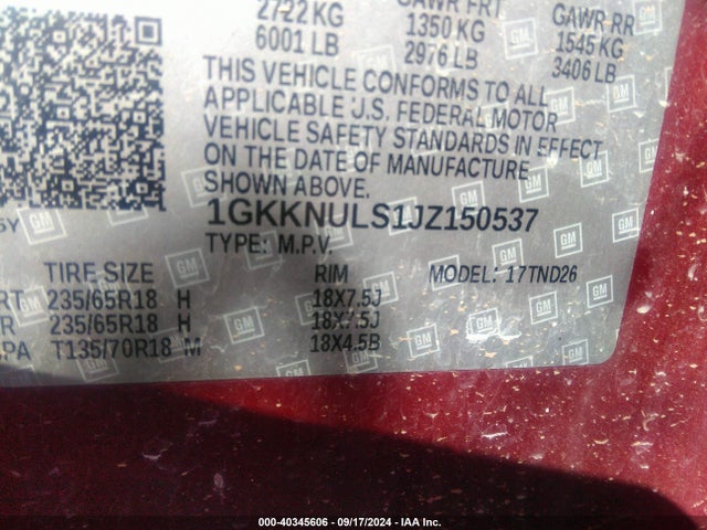1GKKNULS1JZ150537 GMC Acadia Slt-1