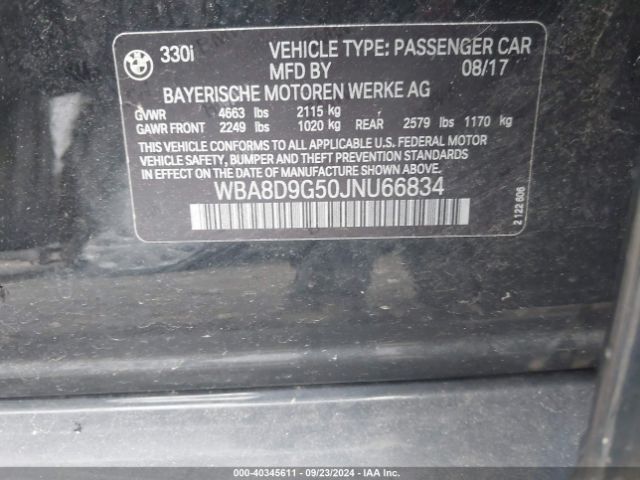 WBA8D9G50JNU66834 BMW 330i Xdrive