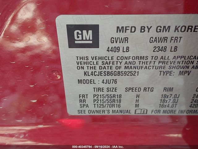 KL4CJESB6GB592521 Buick Encore