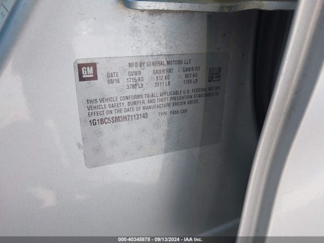1G1BC5SM3H7113143 Chevrolet Cruze Ls Auto
