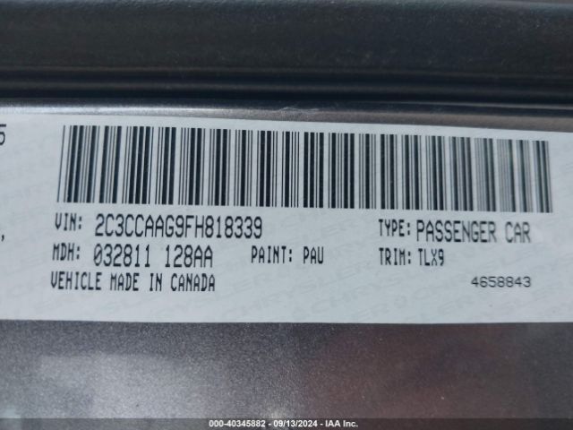 2C3CCAAG9FH818339 Chrysler 300 Limited