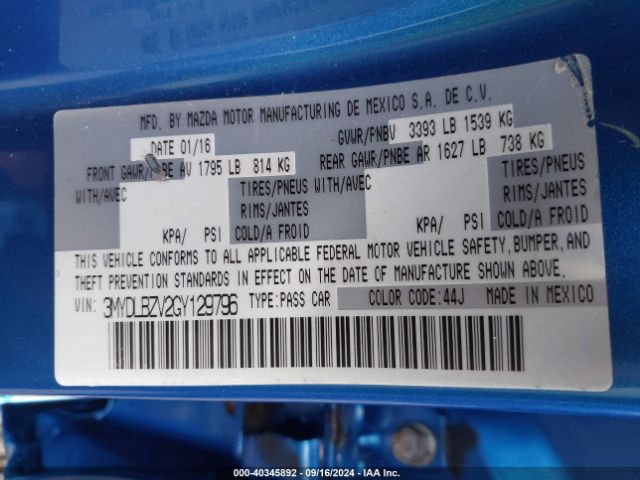 3MYDLBZV2GY129796 Scion IA