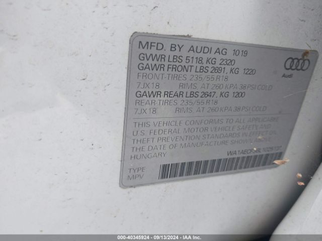 WA1AECF36L1025132 Audi Q3 Premium 45 Tfsi Quattro Tiptronic