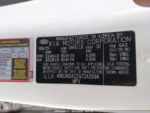 KIA Soul 2016 KNDJN2A22G7242694 Image 9