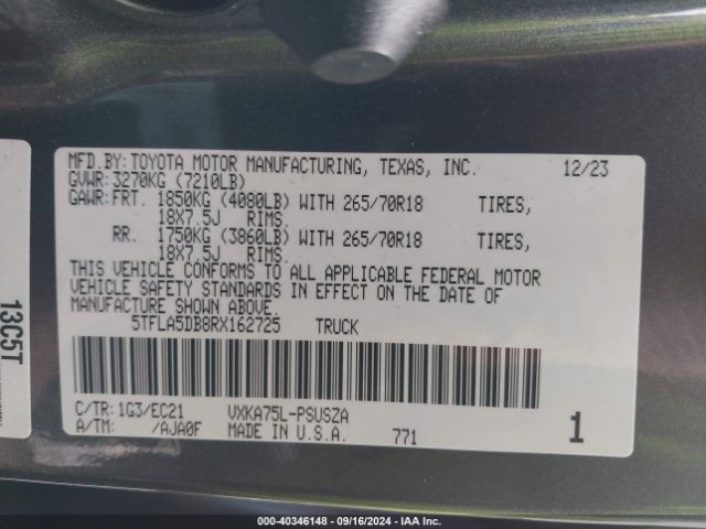 5TFLA5DB8RX162725 Toyota Tundra Sr5