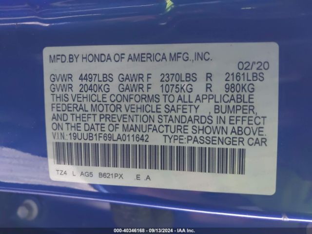 19UUB1F69LA011642 Acura Tlx A-spec/a-spec W/red Leather
