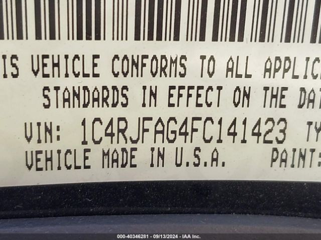 1C4RJFAG4FC141423 Jeep Grand Cherokee Altitude