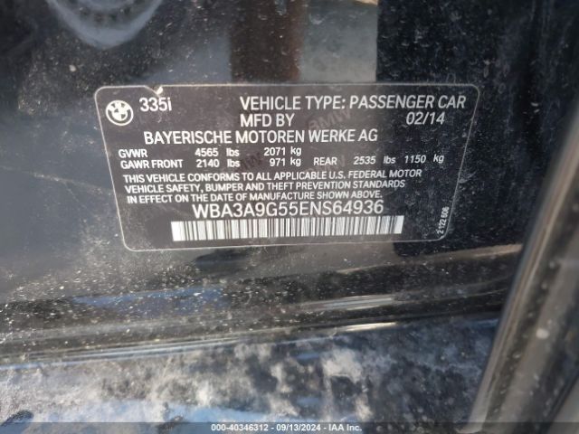 WBA3A9G55ENS64936 BMW 335i