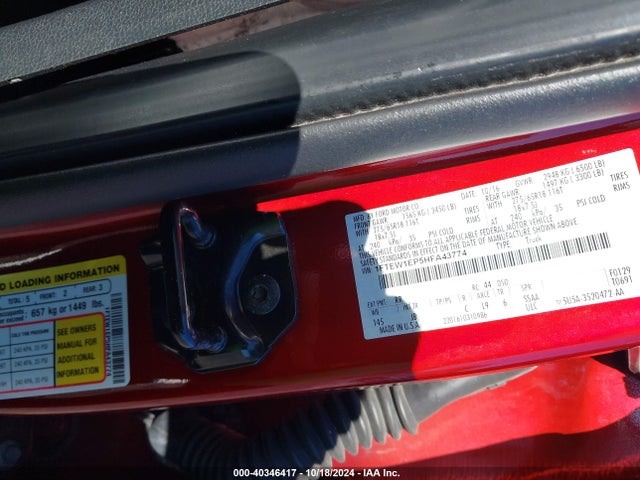 Ford F-150 Xlt 2017 1FTEW1EP5HFA43774 Image 9