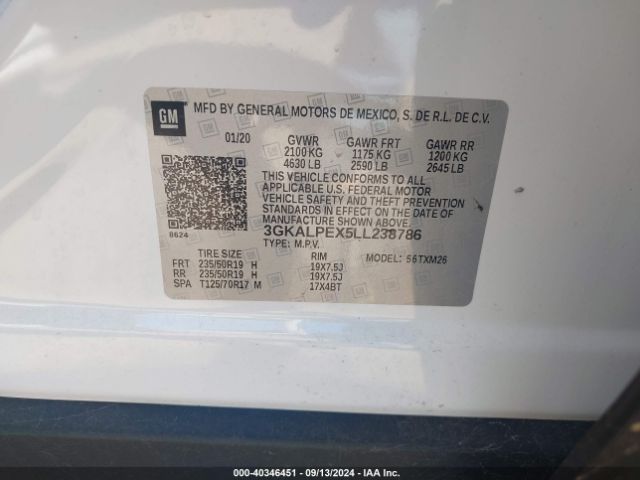 3GKALPEX5LL238786 GMC Terrain Fwd Slt