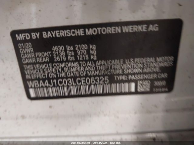 WBA4J1C03LCE06325 BMW 430i Gran Coupe