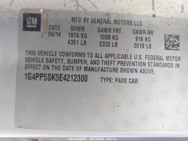 1G4PP5SK5E4212300 Buick Verano