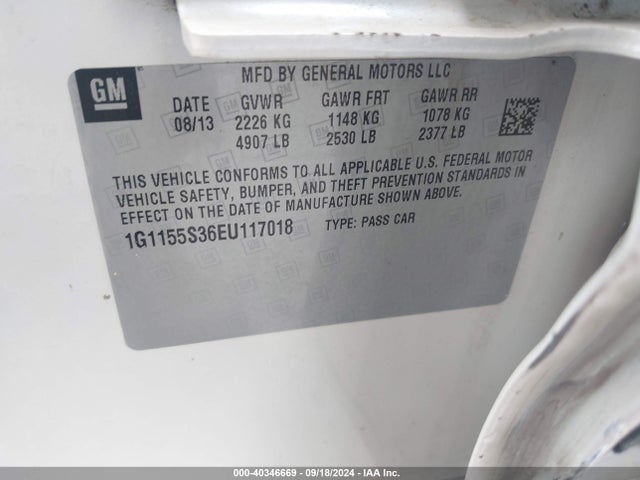 Chevrolet IMPALA 2LZ 2014 1G1155S36EU117018 Image 9