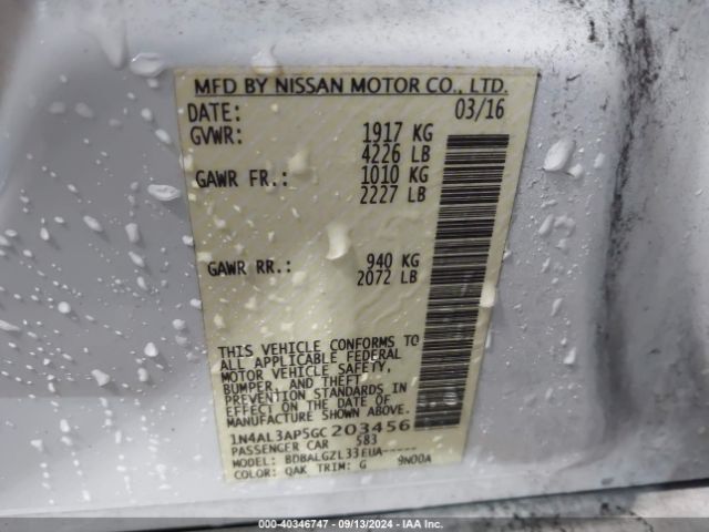 1N4AL3AP5GC203456 Nissan Altima