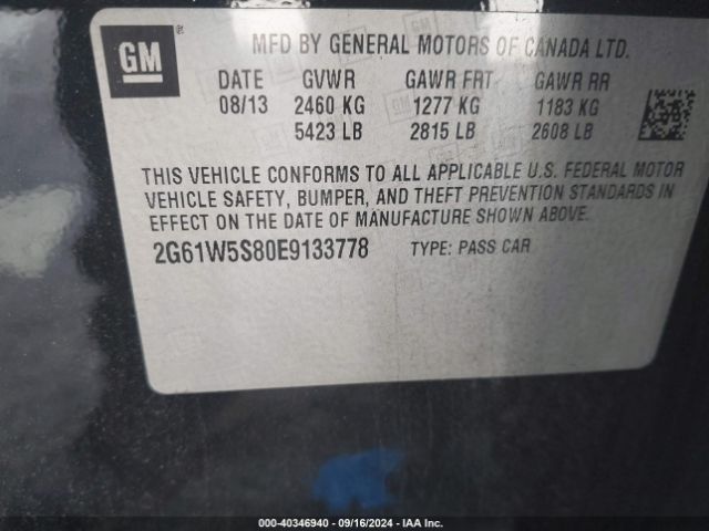 2G61W5S80E9133778 Cadillac Xts Vsport Platinum