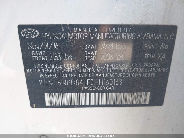 Hyundai Elantra Value Edition 2017 5NPD84LF3HH160163 Image 9